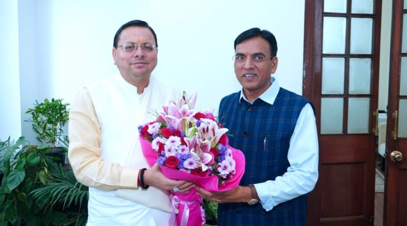 मुख्यमंत्री पुष्कर सिंह धामी ने नई दिल्ली में केंद्रीय युवा कार्यक्रम एवं खेल मंत्री डॉ. मनसुख मांडविया से भेंट की